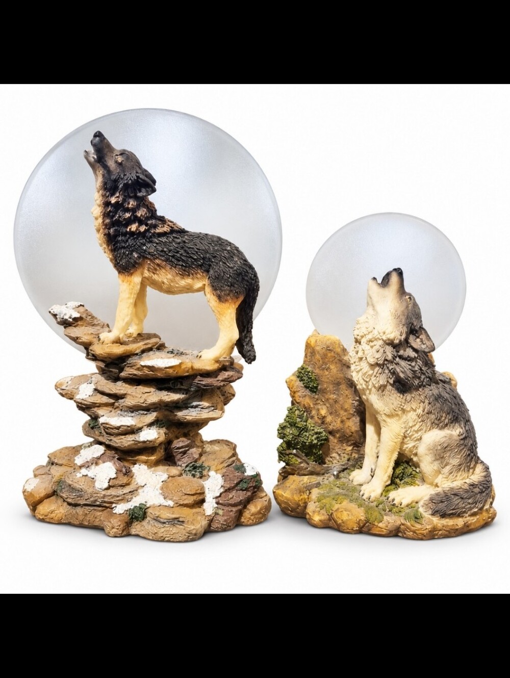 2 howling wolves under the moonlight vintage witchcore dark academia candle hold